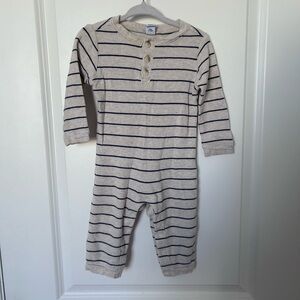 Old Navy Cream and Black Striped Bodysuit